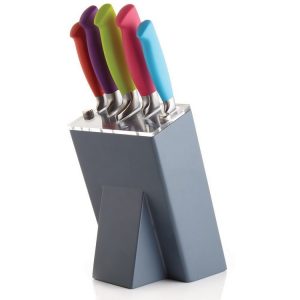 Bộ 5 dao Kitchen Craft ColourWorks kèm đế cắm